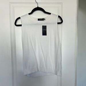 Lauren Ralph Lauren White Sleeveless Muscle Tee